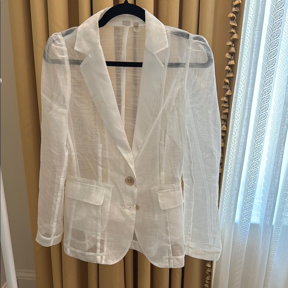White Sheer Women's Blazer